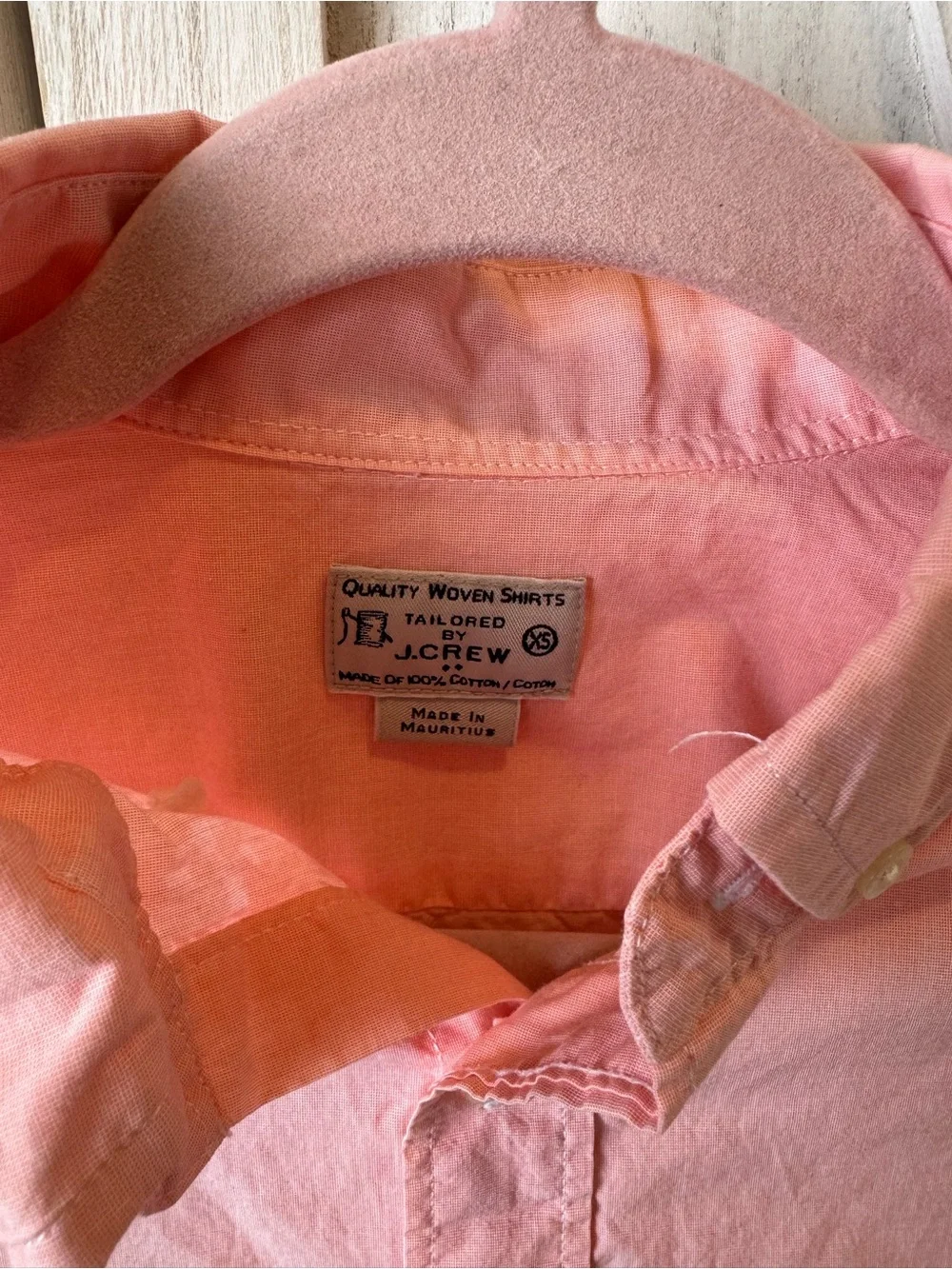 J. Crew men’s tailored Cotton Button-Down long sleeve Shirt in Soft Pink size XS